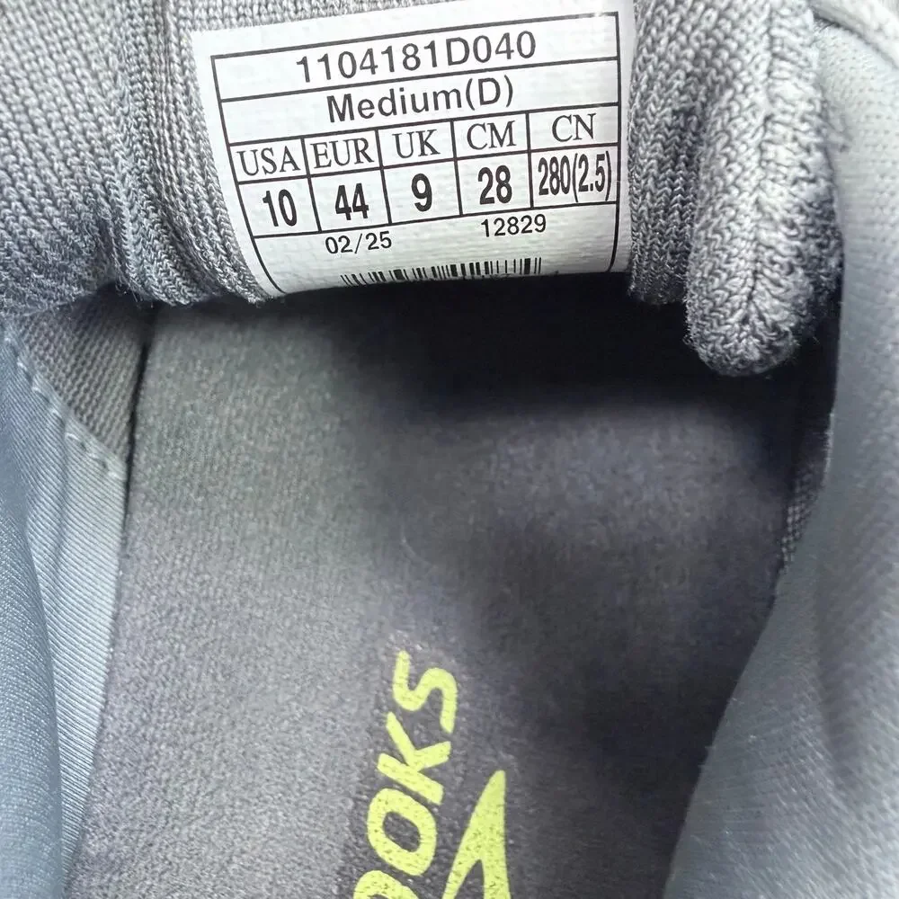 Brooks Ghost 16 Mens Running Shoes Primer Gray Lime Size 10 Neutral Cushion